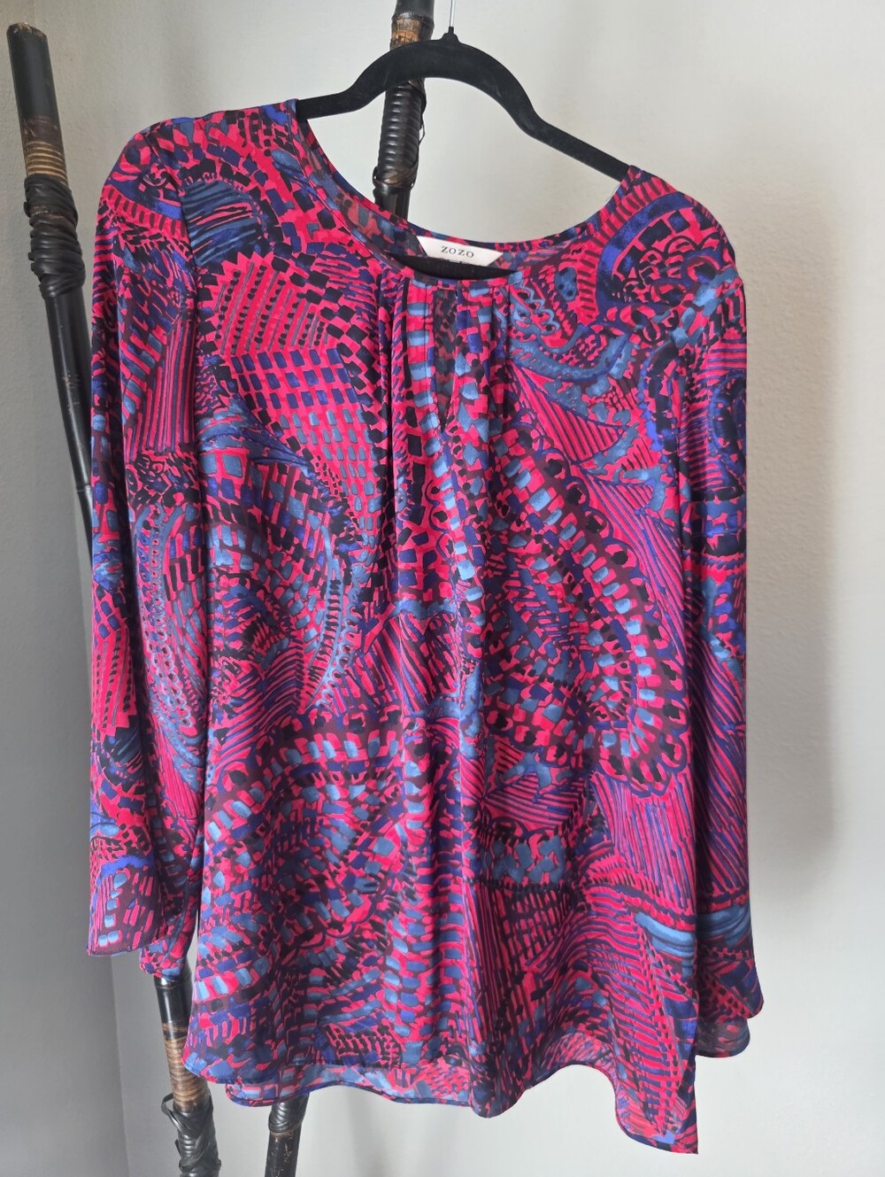 Zozo Vibrant Pink and Blue Women's Blouse